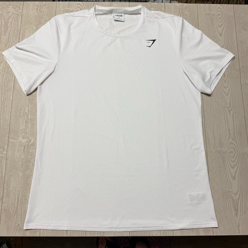 Gymshark Men’s XL White Performance Training T-Shirt Short Sleeve Athletic Gym